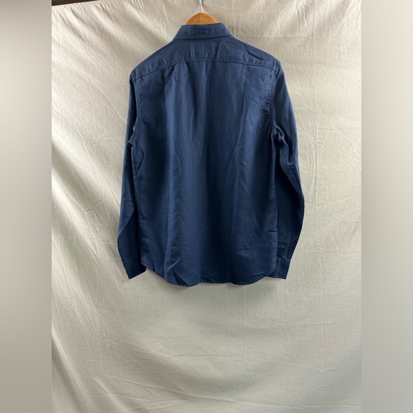 Cotton-Linen Utility Shirt Blue - Picture 2 of 4